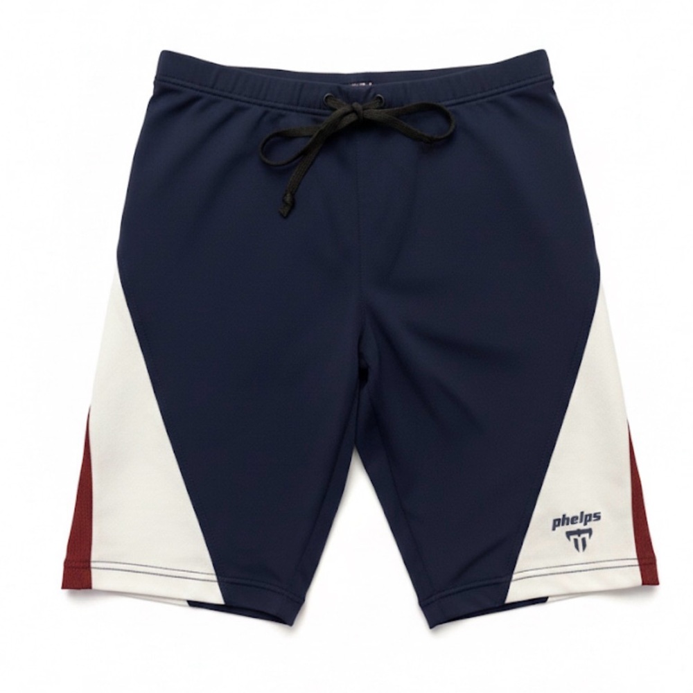 Michael Phelps Navy Swim Jammers Training Suit Burgundy White Accents Size 28 14